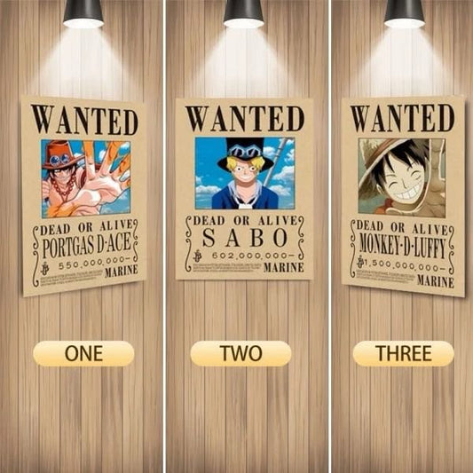 Cuadro de wanted de one piece 3D Lenticular