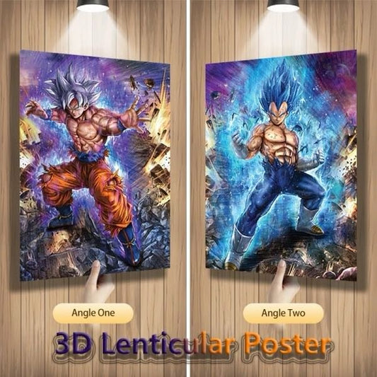 Cuadro de Vegeta y goku 3D Lenticular